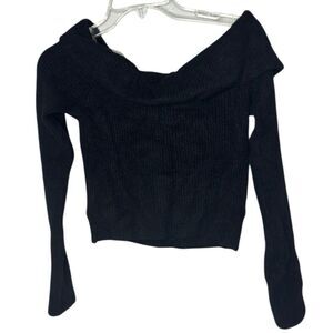 Altar'd State Black Ribbed Off-Shoulder Sweater. Size Medium.